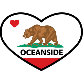 Oceanside   California Flag Heart Sticker