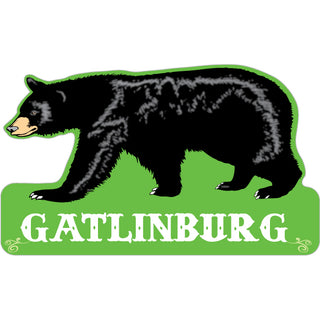 GATLINBURG WALKING BEAR GREEN Sticker