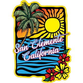 San Clemente  California   Abstract Sunset Flowers Sticker