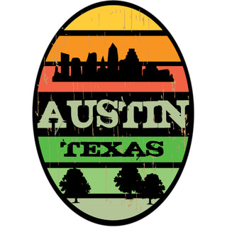 Austin  Texas   City Stripe Oval Sticker
