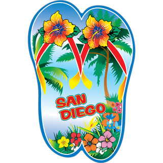 San Diego  CA   Flower Flip Flops Sticker