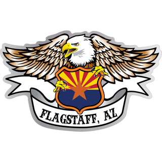 Flagstaff  AZ Eagle Holding Arizona Shield (00039) Sticker