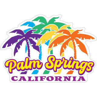 Palm Springs CA Five Color Palms Sticker