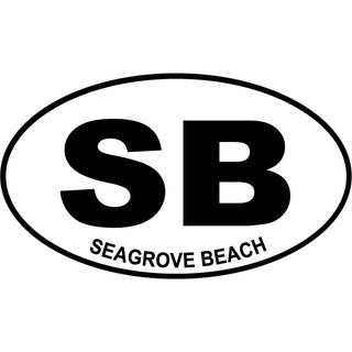 OK4 Seagrove Beach Euro Oval Black White Sticker