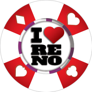 Reno   I Heart Poker Chip Sticker