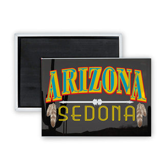 ARIZONA SEDONA ARROWS FEATHERS Rectangle Badge Magnet