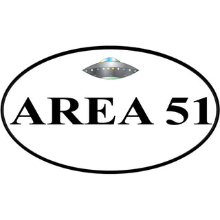 Area 51   Spaceship Euro Oval Sticker