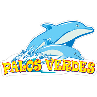 Palos Verdes   Two Dolphins Sticker