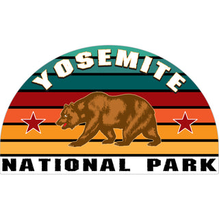 Yosemite National Park   Striped Half Circle Bear Sticker