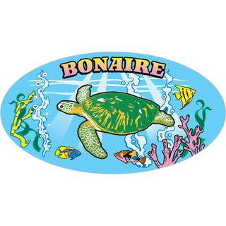 Bonaire Turtle in the Sea Oval Sticker
