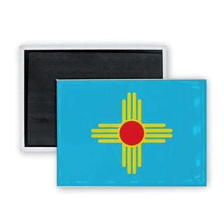 Novelty   New Mexico Zia Flag Rectangle Badge Magnet