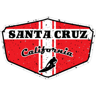 OK4 Santa Cruz Red Distressed Shield small Sticker