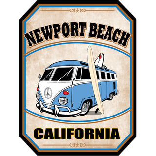 Newport Beach   Bus Corner View Cut Corners Sticker