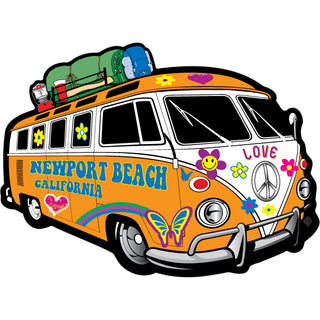 Newport Beach  California   Orange Hippy Bus Sticker