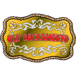 Old Sacramento Gold Belt Buckle Sticker