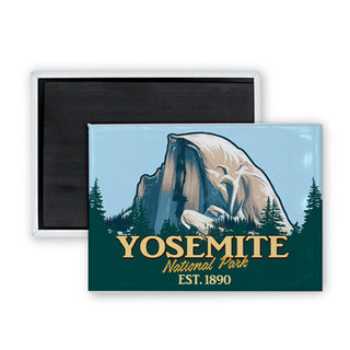Yosemite Half Dome   Yosemite Half Dome Pop Out Rectangle Badge Magnet