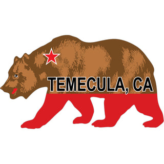 Temecula  CA   Red Star & Legged Flag Bear Sticker