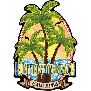 Huntington Beach  CA Triple Palms Sunset Sticker