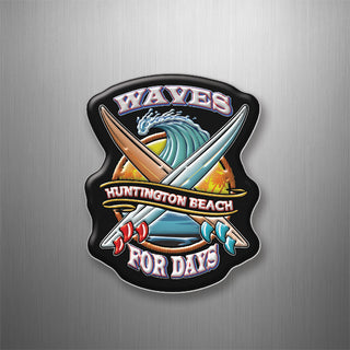 Huntington Beach   Waves for Days 3D Magnet