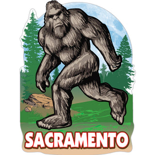 Sacramento   Bigfoot In The Woods Sticker