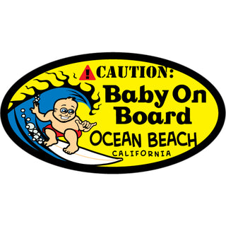 Ocean Beach  CA   Baby On Board Sticker