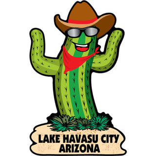 Lake Havasu City  Arizona   Happy Cactus Sticker