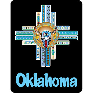 Oklahoma   Black Zia Skull Sticker