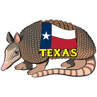 Texas   Flag Armadillo Sticker