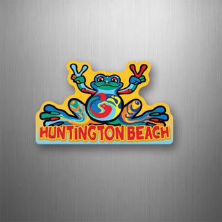 Huntington Beach Peace Frog Flexible Magnet