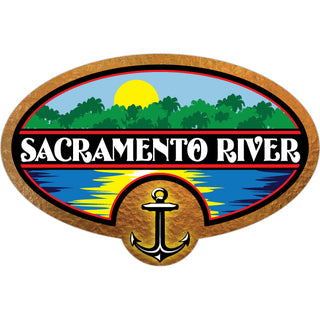 Sacramento River Anchor Lake and Sunset Sticker