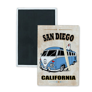 San Diego  California   Bus Corner View Cut Corners Rectangle Badge Magnet