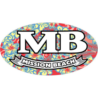 Mission Beach   MB Euro Floral Ribbon Sticker