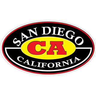 San Diego  California   Red  Black & Yellow Oval Sticker