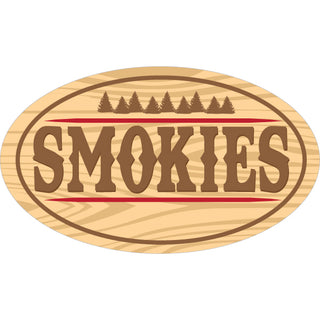 OK4 Smokies on Wood Oval with Pine Trees Sticker