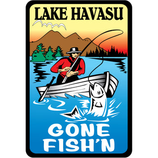Lake Havasu   Vintage Gone Fishin Sticker