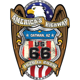Oatman  AZ   America''s Highway 1926 to 2026 Bald Eagle Sticker