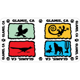OK4 Glamis  CA 4Up Desert Animals Sticker