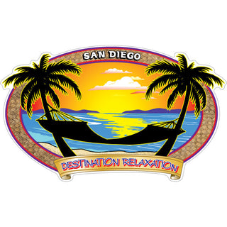 San Diego   Destination Relaxation Hammock Sticker