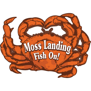 OK4 Moss Landing Fish On! Dungeness Crab Large Sticker (00887) Sticker