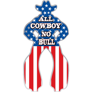 Novelty   Patriotic Cowboy Sticker