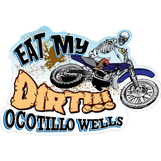 Ocotillo Wells   Eat My Dirt Skeleton on Bike Sticker