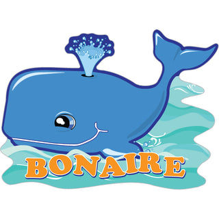Bonaire   Cartoon Whale Sticker
