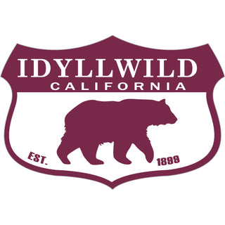 Idyllwild  California   Wide Shield Bear Sticker