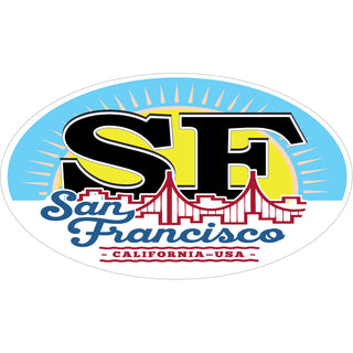 San Francisco  California   Golden Gate Bridge SF Oval Sticker