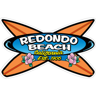 Redondo Beach CA CROSSING ORANGE SURFBOARDS Sticker