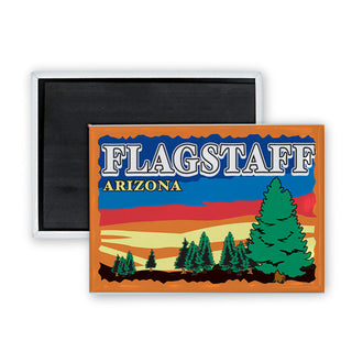 Flagstaff Arizona Sunset With Tree Rectangle Badge Magnet