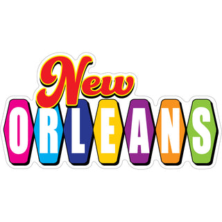 New Orleans   Retro Multi Color Sign Sticker