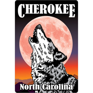 Cherokee North Carolina   Pink Moon Wolf Sticker