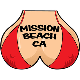 Mission Beach  CA   Red Bikini Top Sticker