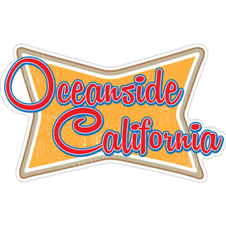 Oceanside  California   Retro Squeezed Rectangle Sticker